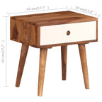Mesita de noche de madera maciza de acacia 45x30x45 cm