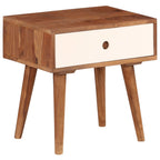 Mesita de noche de madera maciza de acacia 45x30x45 cm