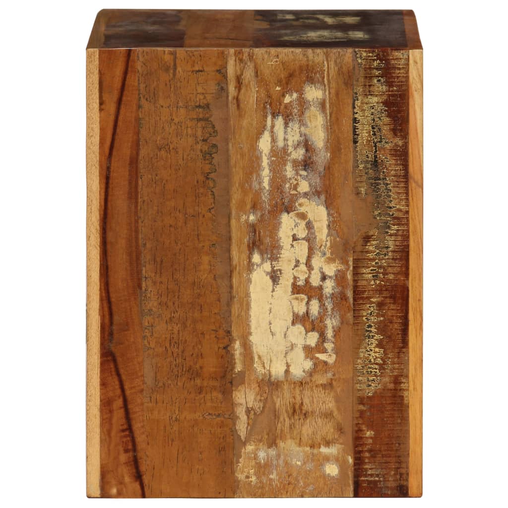 Taburete de madera maciza reciclada 40x30x40 cm