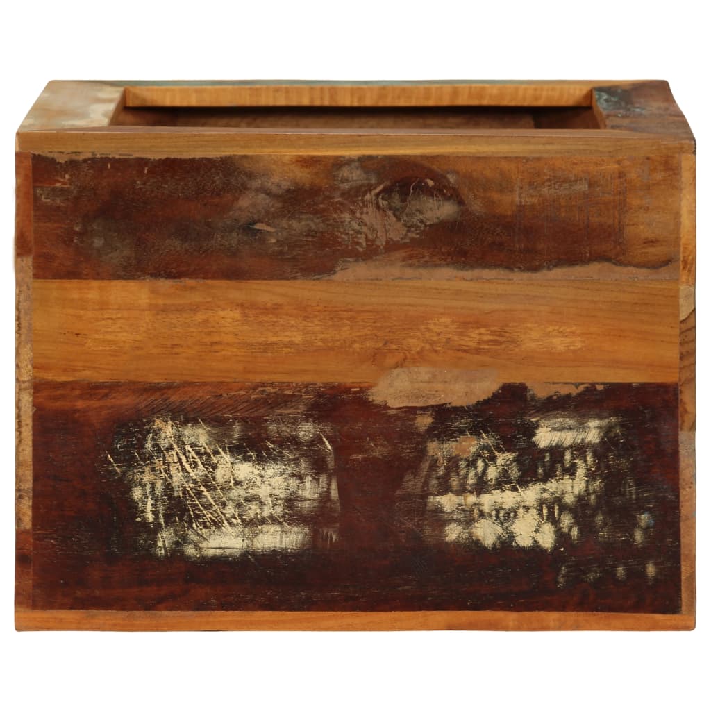 Taburete de madera maciza reciclada 40x30x40 cm