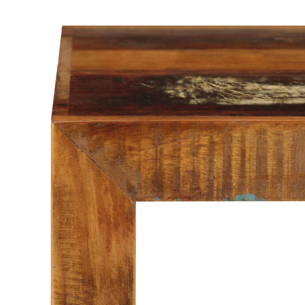 Taburete de madera maciza reciclada 40x30x40 cm
