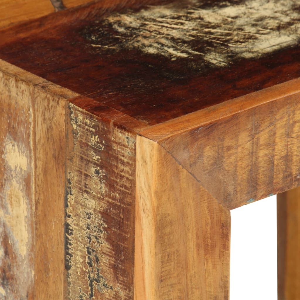 Taburete de madera maciza reciclada 40x30x40 cm