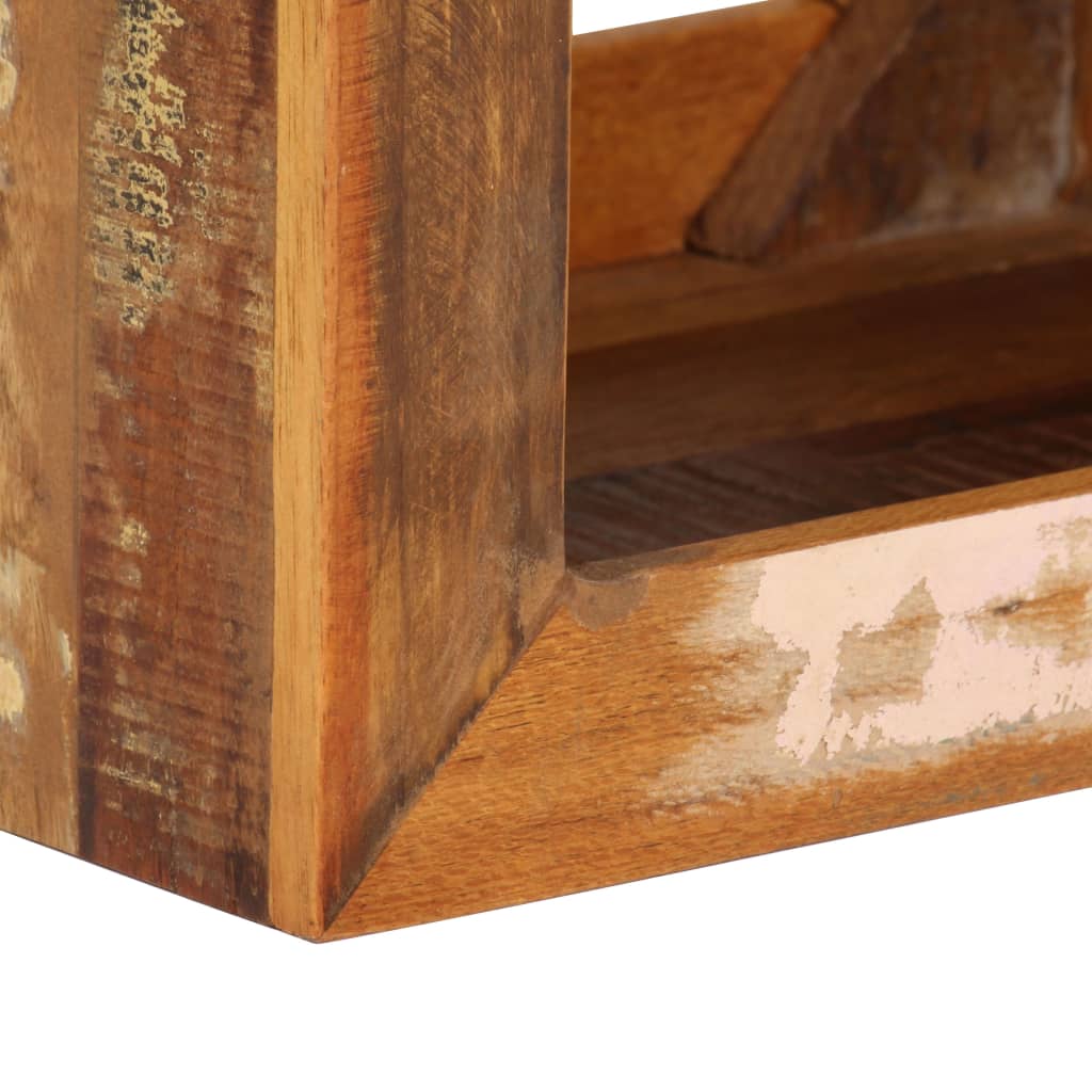 Taburete de madera maciza reciclada 40x30x40 cm