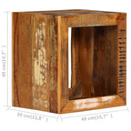 Taburete de madera maciza reciclada 40x30x40 cm