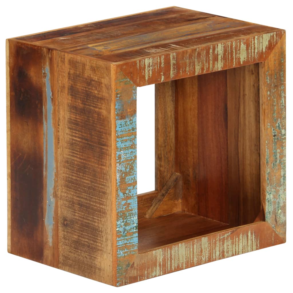 Taburete de madera maciza reciclada 40x30x40 cm
