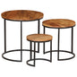 3-piece solid acacia wood coffee table set