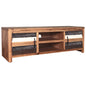 Mueble para TV de madera maciza de acacia 120x35x40 cm