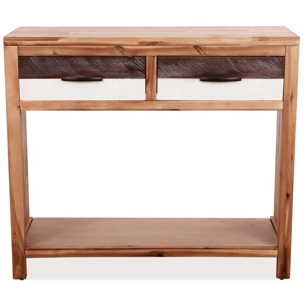 Mesa consola de madera maciza de acacia 86x30x75 cm