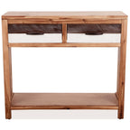 Mesa consola de madera maciza de acacia 86x30x75 cm