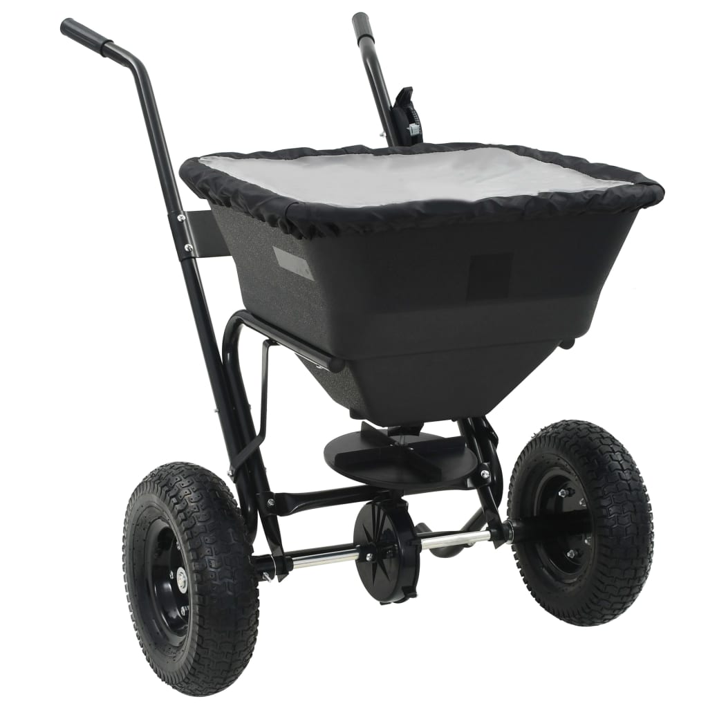 Carrito de mano esparcidor de sal PVC y acero 106x73x76 cm 45 L