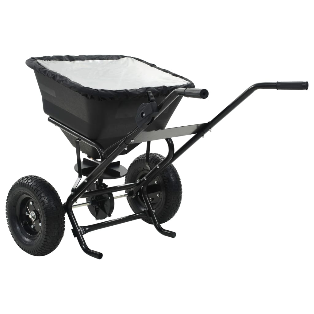 Carrito de mano esparcidor de sal PVC y acero 106x73x76 cm 45 L