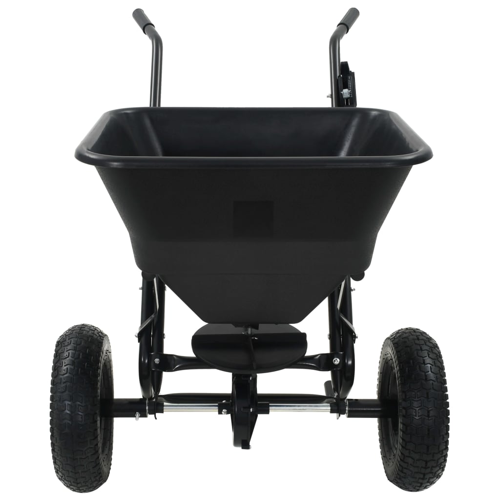 Carrito de mano esparcidor de sal PVC y acero 106x73x76 cm 45 L