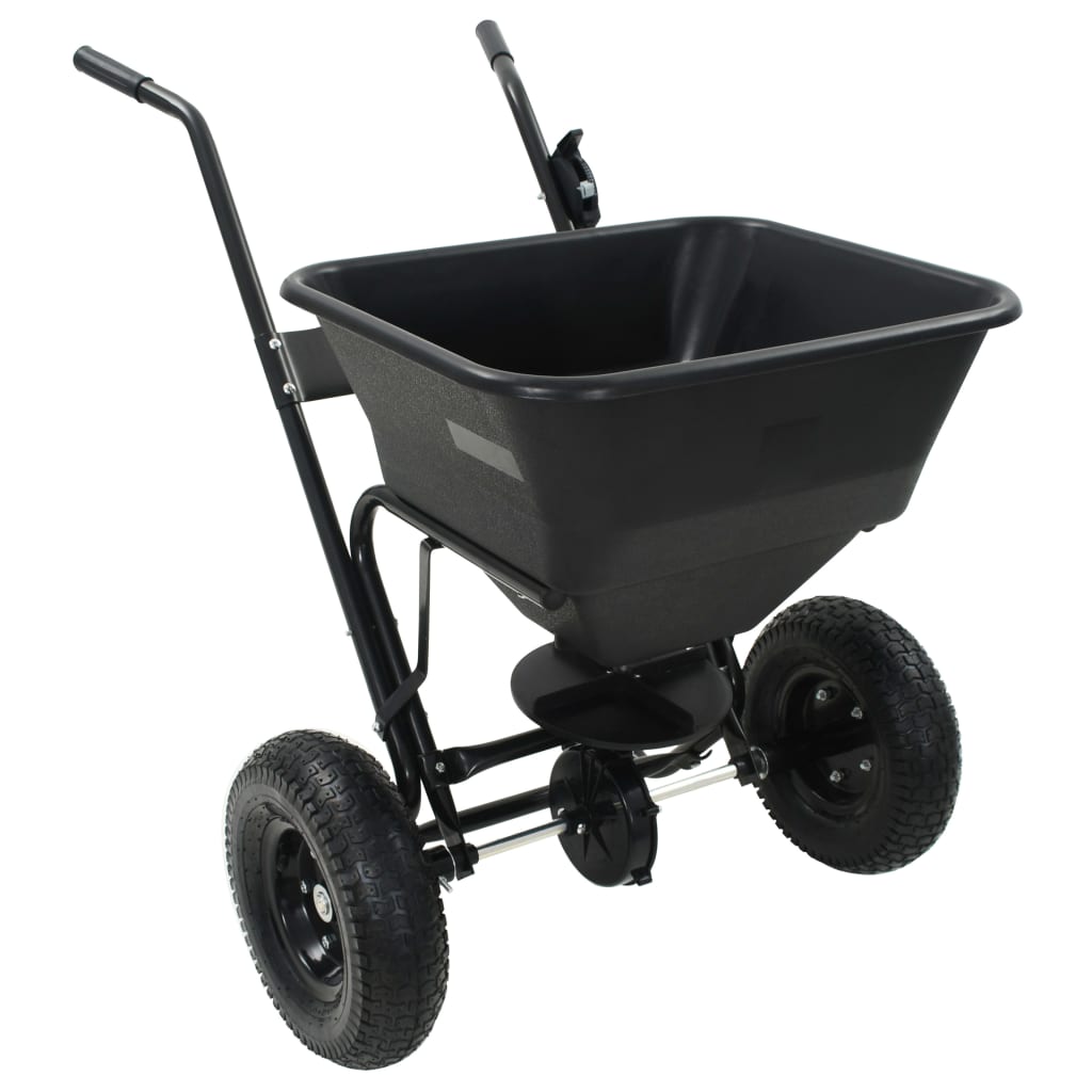 Carrito de mano esparcidor de sal PVC y acero 106x73x76 cm 45 L