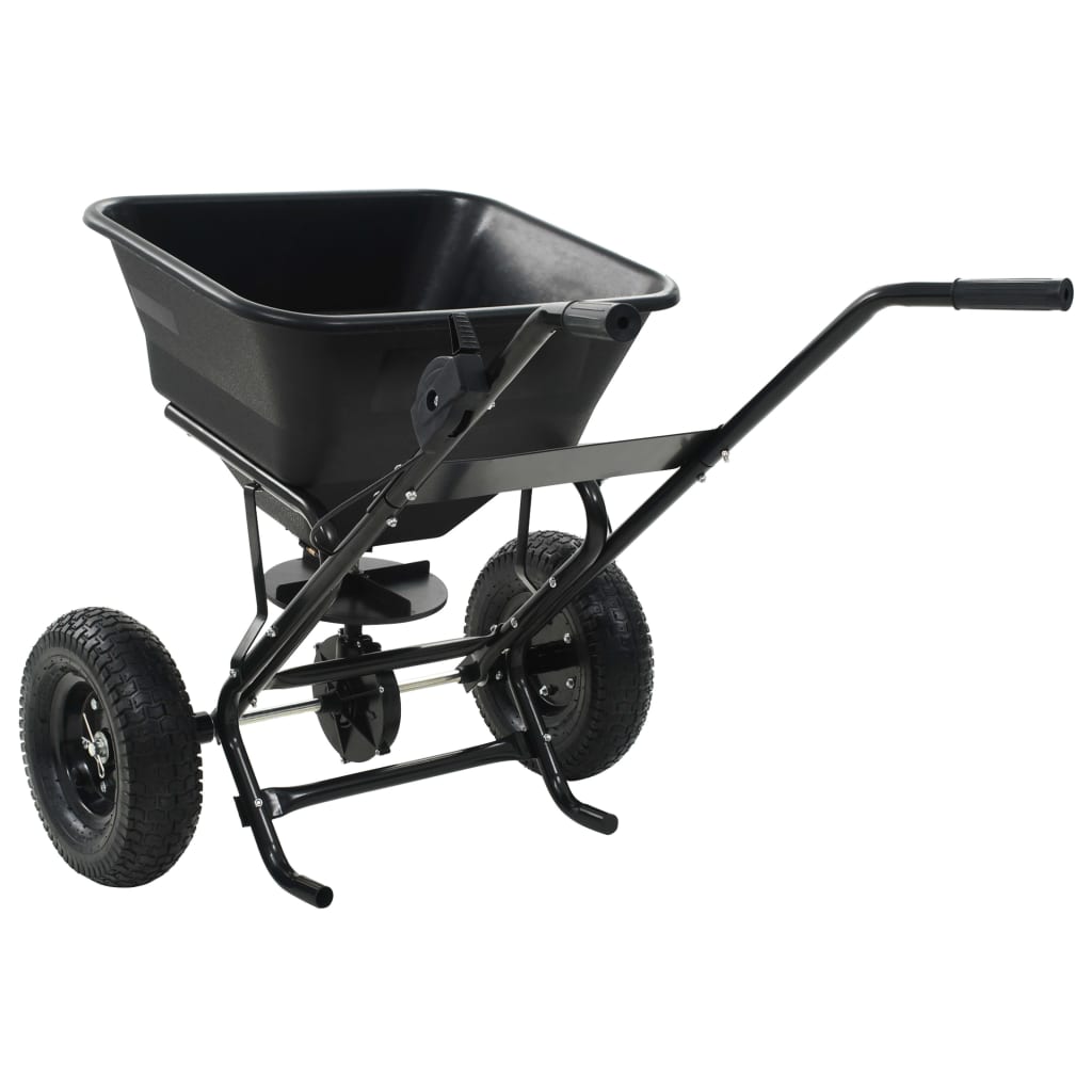 Carrito de mano esparcidor de sal PVC y acero 106x73x76 cm 45 L