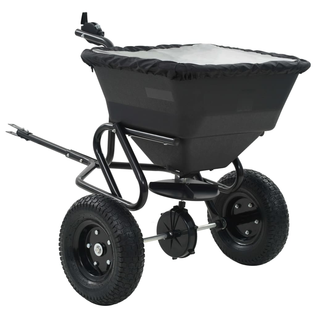 Carro remolque esparcidor de sal PVC y acero 125x74x79 cm 45 L