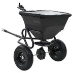 Carro remolque esparcidor de sal PVC y acero 125x74x79 cm 45 L
