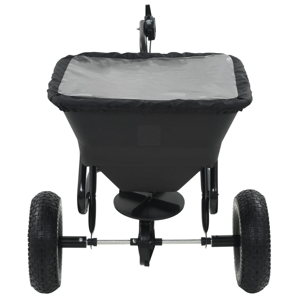 Carro remolque esparcidor de sal PVC y acero 125x74x79 cm 45 L
