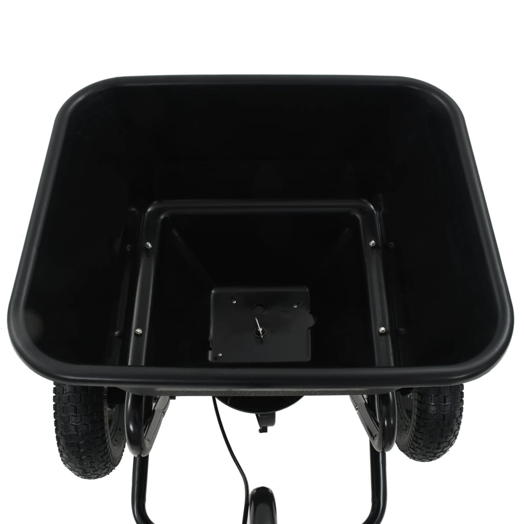 Carro remolque esparcidor de sal PVC y acero 125x74x79 cm 45 L