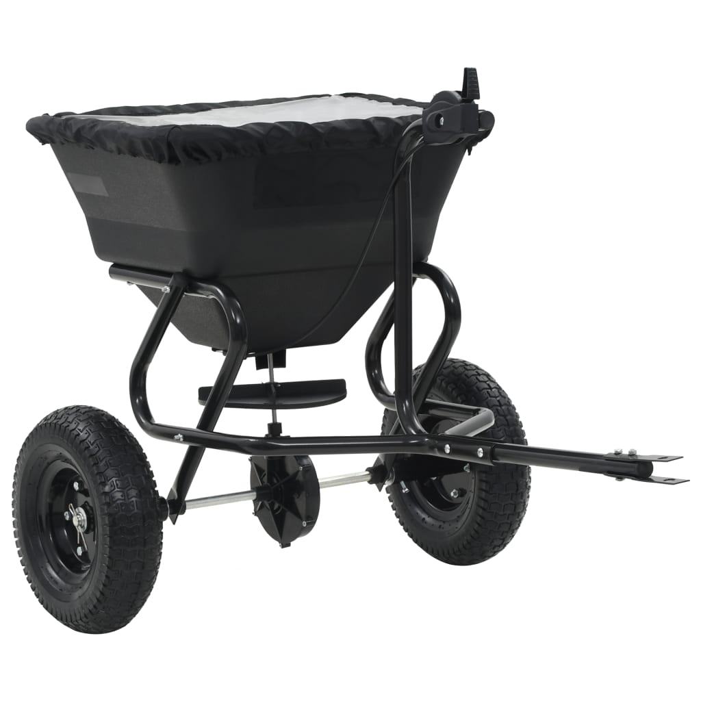 Carro remolque esparcidor de sal PVC y acero 125x74x79 cm 45 L