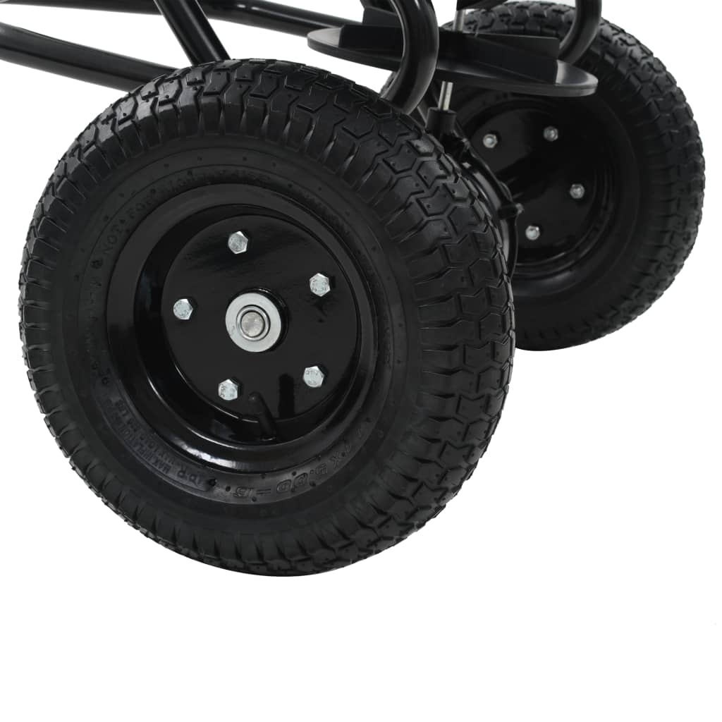 Carro remolque esparcidor de sal PVC y acero 125x74x79 cm 45 L