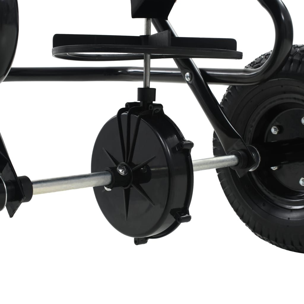 Carro remolque esparcidor de sal PVC y acero 125x74x79 cm 45 L