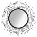 Espejo de pared con forma de sol radiante 80 cm negro