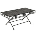 Mesa de centro plegable estilo vintage metal negro 100x50x45 cm