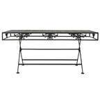 Mesa de centro plegable estilo vintage metal negro 100x50x45 cm