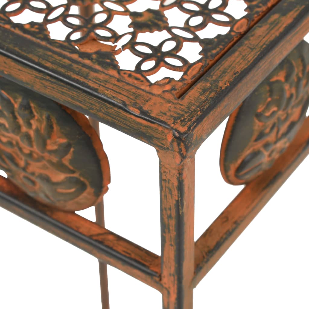 Juego de soportes de planta 3 pzas estilo vintage metal oxidado
