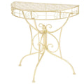 Mesa auxiliar vintage metal semicircular 72x36x74 cm dorado