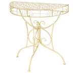Mesa auxiliar vintage metal semicircular 72x36x74 cm dorado