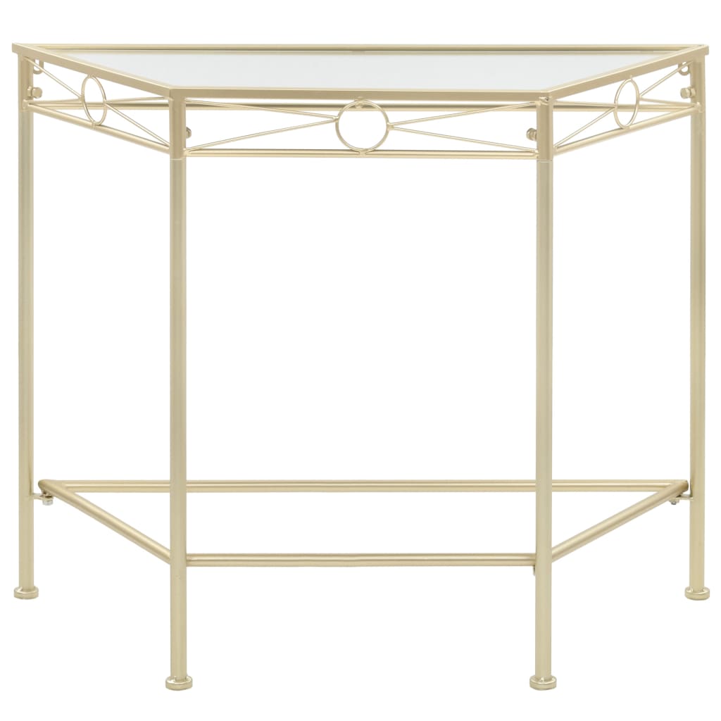 Mesa auxiliar de estilo vintage metal 87x34x73 cm dorada