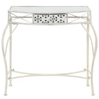 Mesa auxiliar estilo francés metal 82x39x76 cm blanca