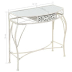 Mesa auxiliar estilo francés metal 82x39x76 cm blanca