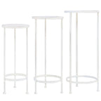 Set de soportes para plantas estilo vintage 3 uds metal blanco