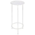 Set de soportes para plantas estilo vintage 3 uds metal blanco