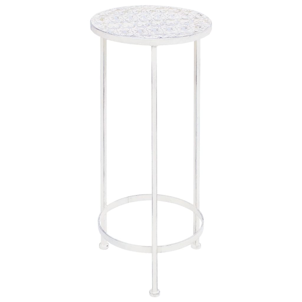 Set de soportes para plantas estilo vintage 3 uds metal blanco