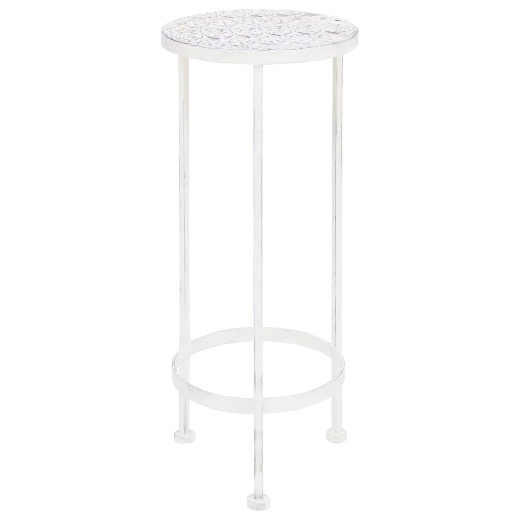 Set de soportes para plantas estilo vintage 3 uds metal blanco