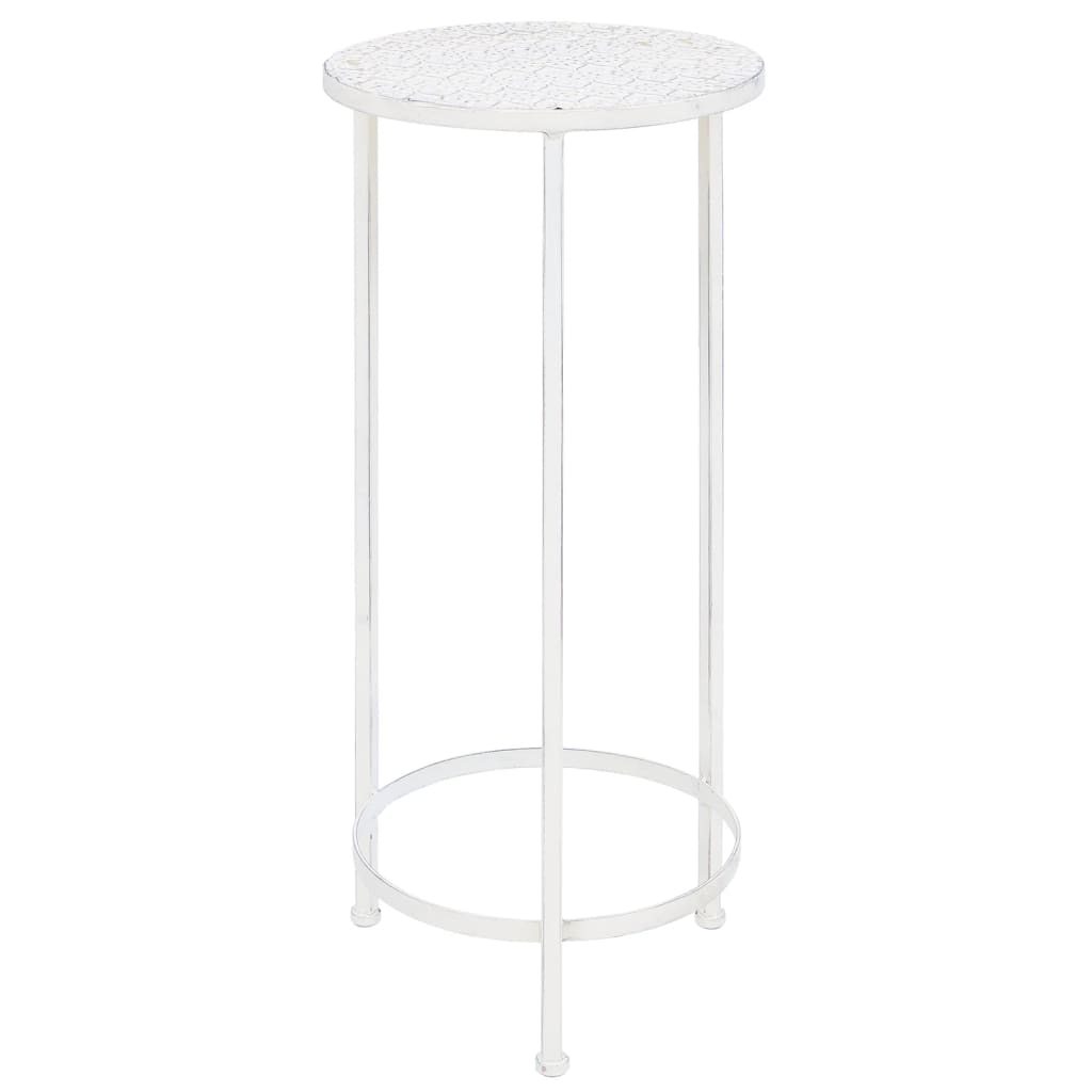 Set de soportes para plantas estilo vintage 3 uds metal blanco