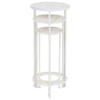 Set de soportes para plantas estilo vintage 3 uds metal blanco