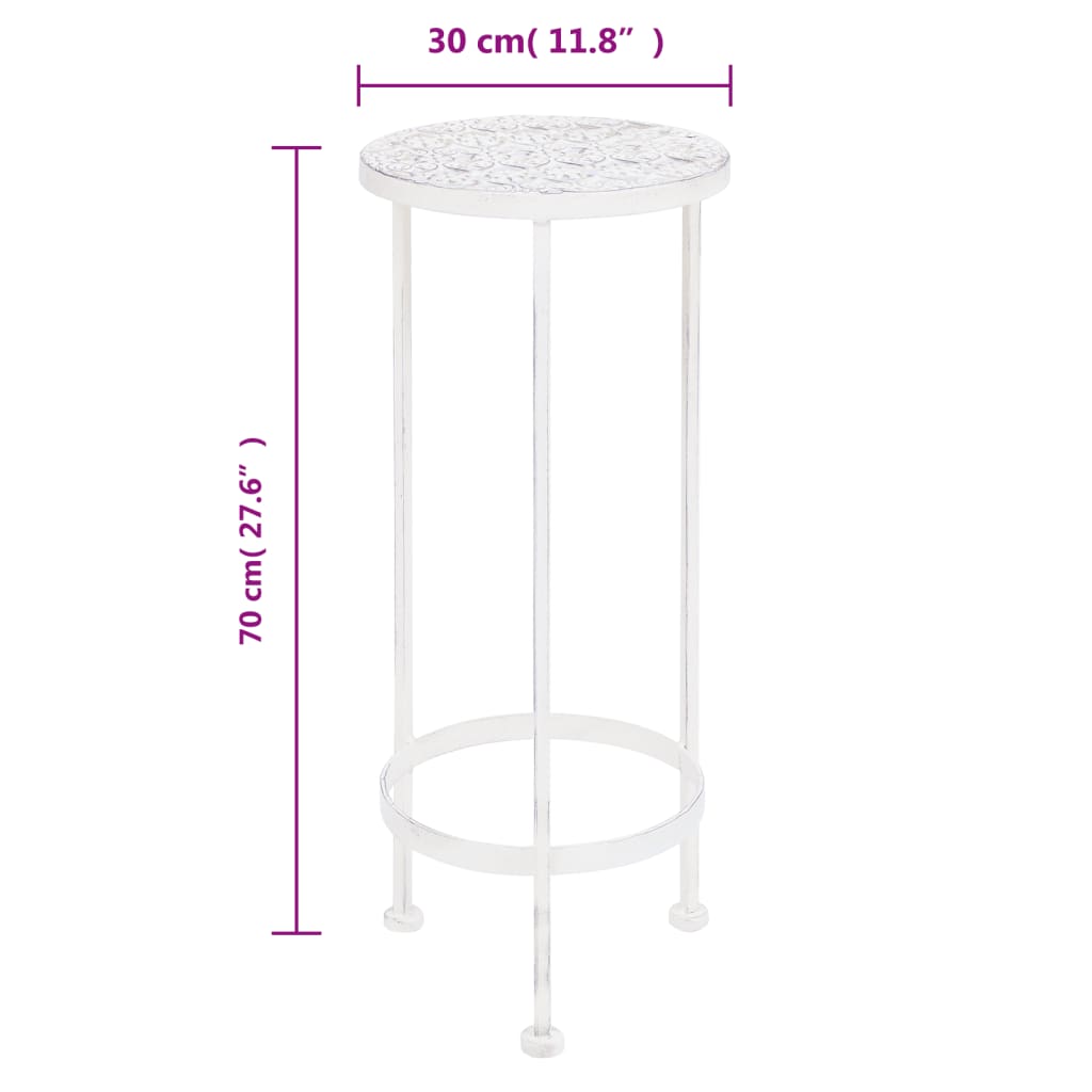 Set de soportes para plantas estilo vintage 3 uds metal blanco
