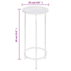 Set de soportes para plantas estilo vintage 3 uds metal blanco