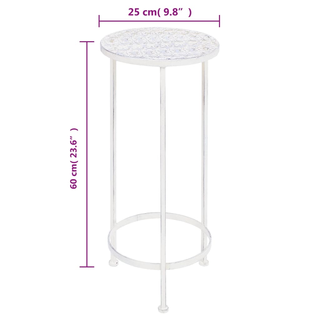 Set de soportes para plantas estilo vintage 3 uds metal blanco