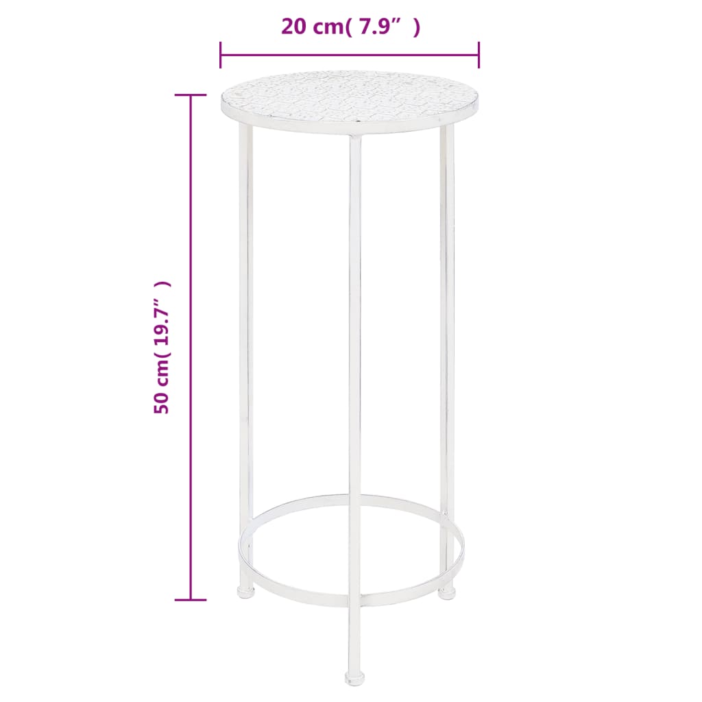 Set de soportes para plantas estilo vintage 3 uds metal blanco
