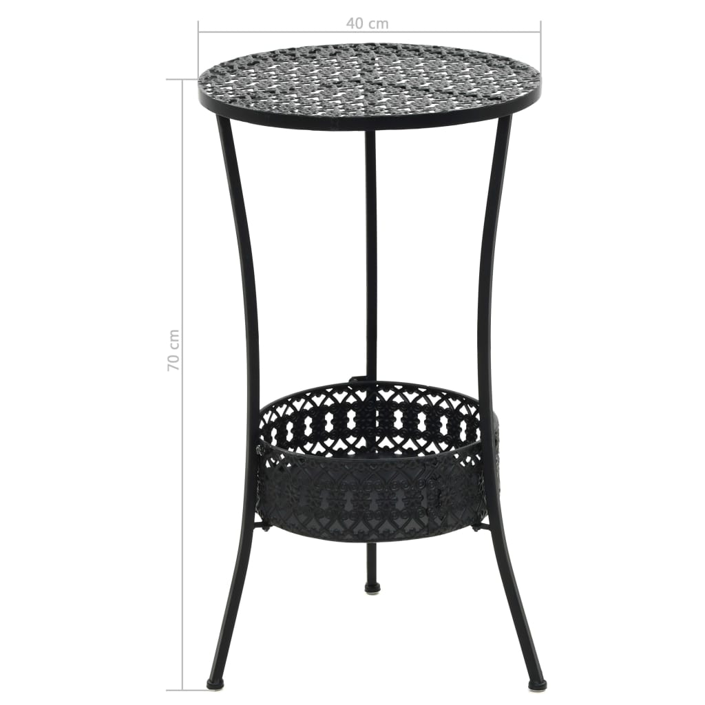 Mesa bistró de metal negra 40x70 cm