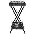 Mesa de centro plegable estilo vintage metal 58x35x72 cm negro