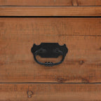 Mesita de noche madera maciza de abeto 40x29x68 cm marrón