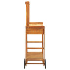 Carrito de cocina exterior madera maciza acacia 92x43,5x141,5cm