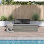 Cama de jardín 195x60 cm ratán sintético gris