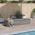 Cama de jardín 195x60 cm ratán sintético gris